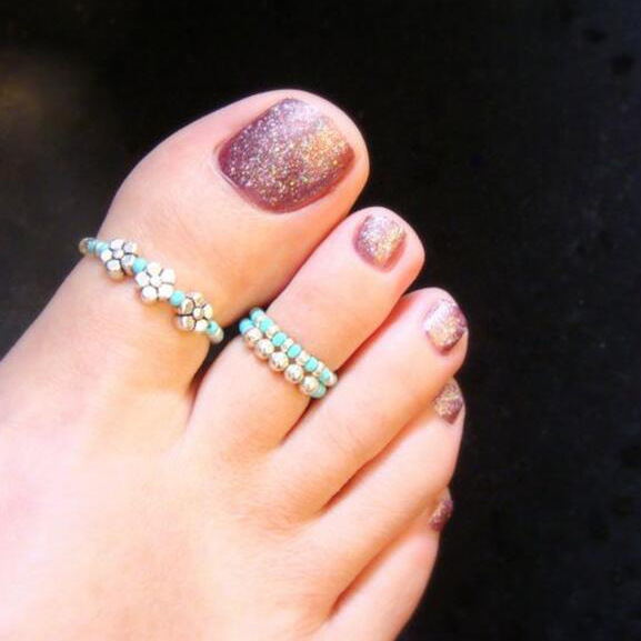 Rice beads foot ring