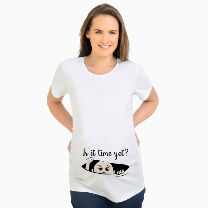 Cartoon printed pregnant women t-shirt