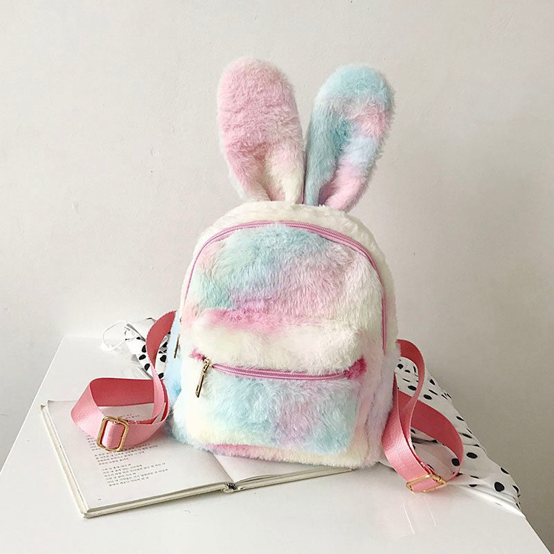 New Style Plush Bunny Ears Backpack Female Backpack