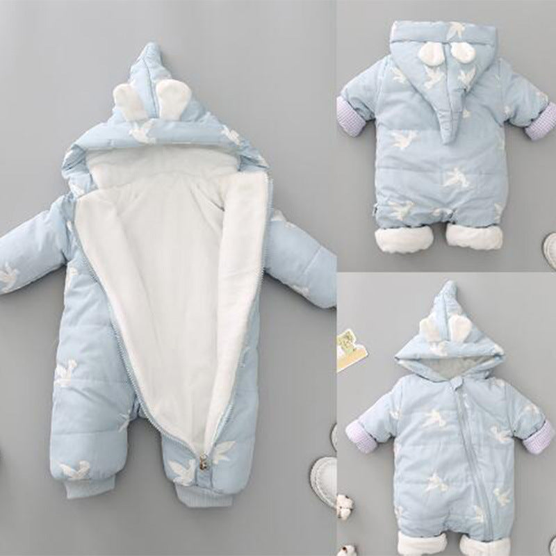 One Piece Clothes, Winter Thick Hugging Clothes, Winter Clothes, Newborn Down Cotton Padded Clothes, Baby Men's Going Out Clothes