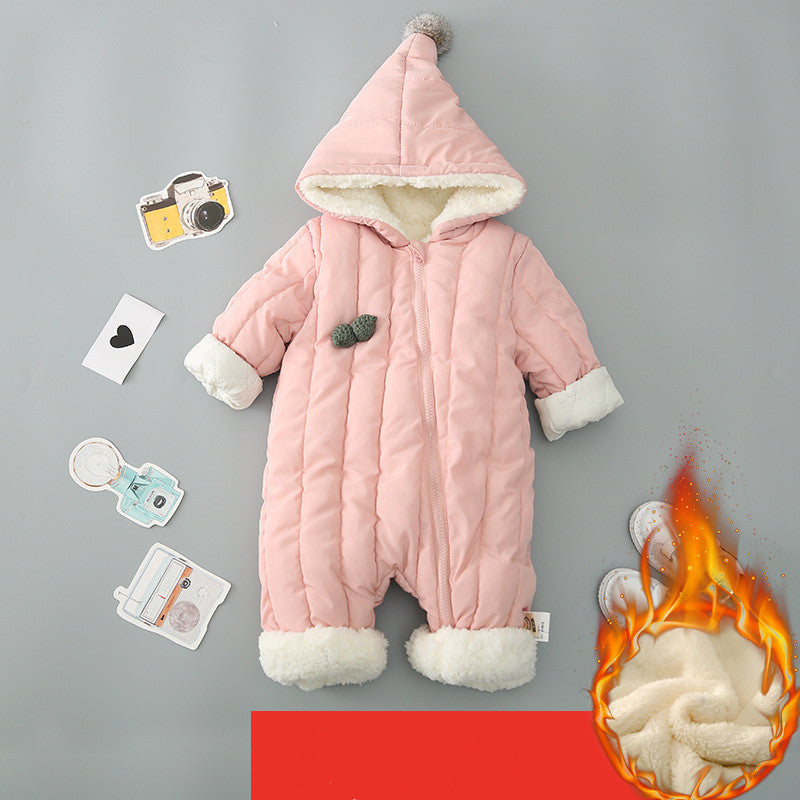 One Piece Clothes, Winter Thick Hugging Clothes, Winter Clothes, Newborn Down Cotton Padded Clothes, Baby Men's Going Out Clothes