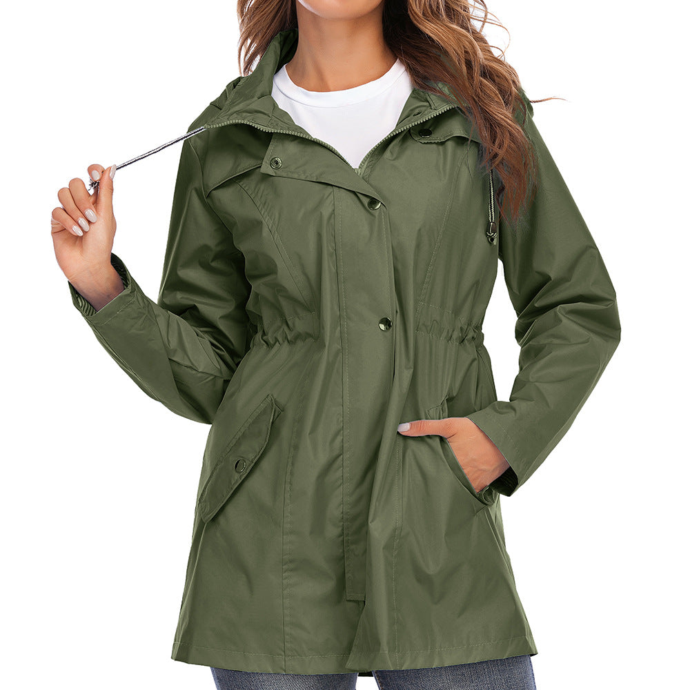Waterproof zipper raincoat jacket