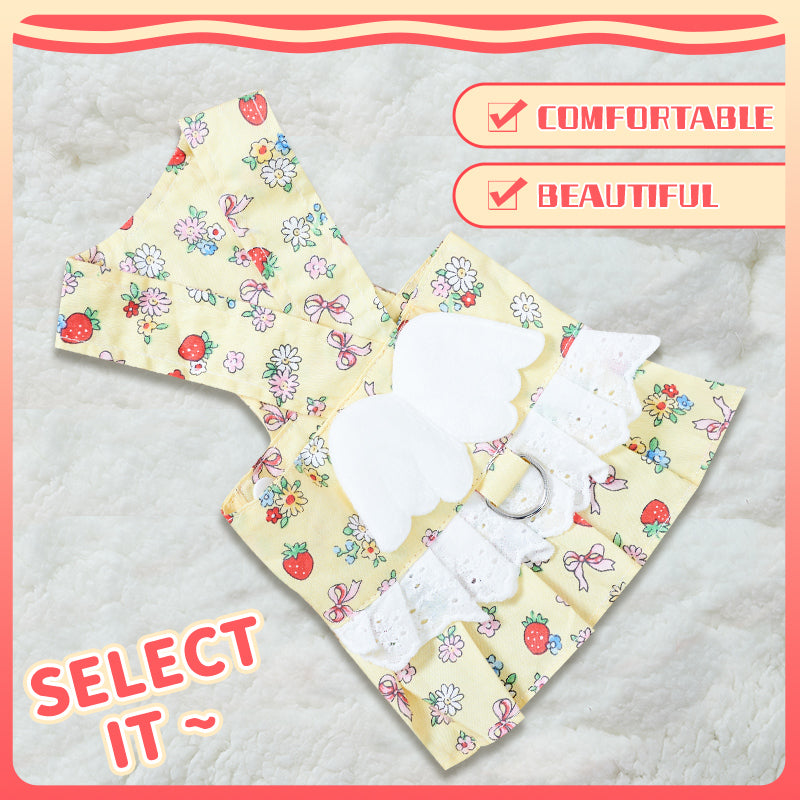 Dog Clothes Harness Dress Leash Set Cute Puppy Dresses With Angel Wings Fashion Outfit Clothing Chihuahua Clothes Pet Harness