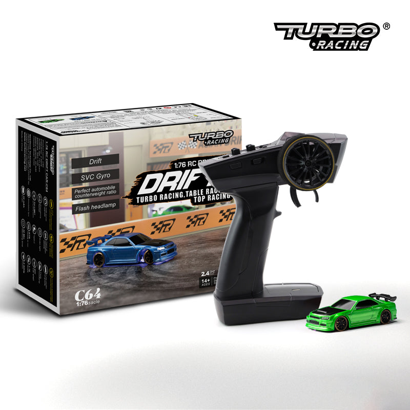 Turbo Racing 1vs76 C64 Drift RC Car With Gyro Radio Full Proportional Remote Control Toys RTR Kit For Kids And Adults
