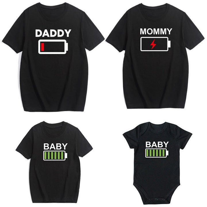 Father & Mother Matching Kids Full/Low Battery T-Shirt
