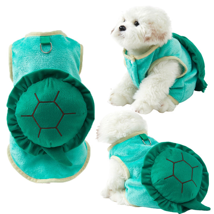 Pet Clothing Cute Turtle Flannel