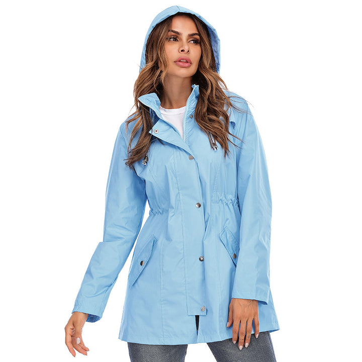 Waterproof zipper raincoat jacket