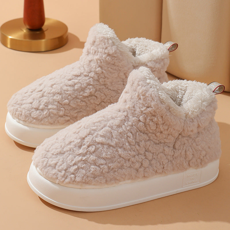 Thickened Fleece-lined Winter Cotton Shoes Indoor And Outdoor