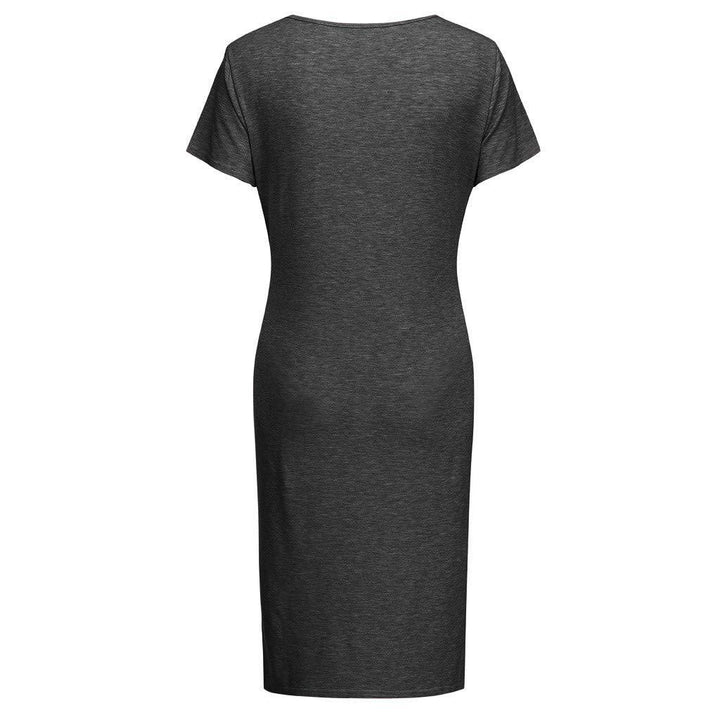 Foreign Trade New Amazon AliExpress European And American Pregnant Women Mid Length Slit Skirt Knitted Dress