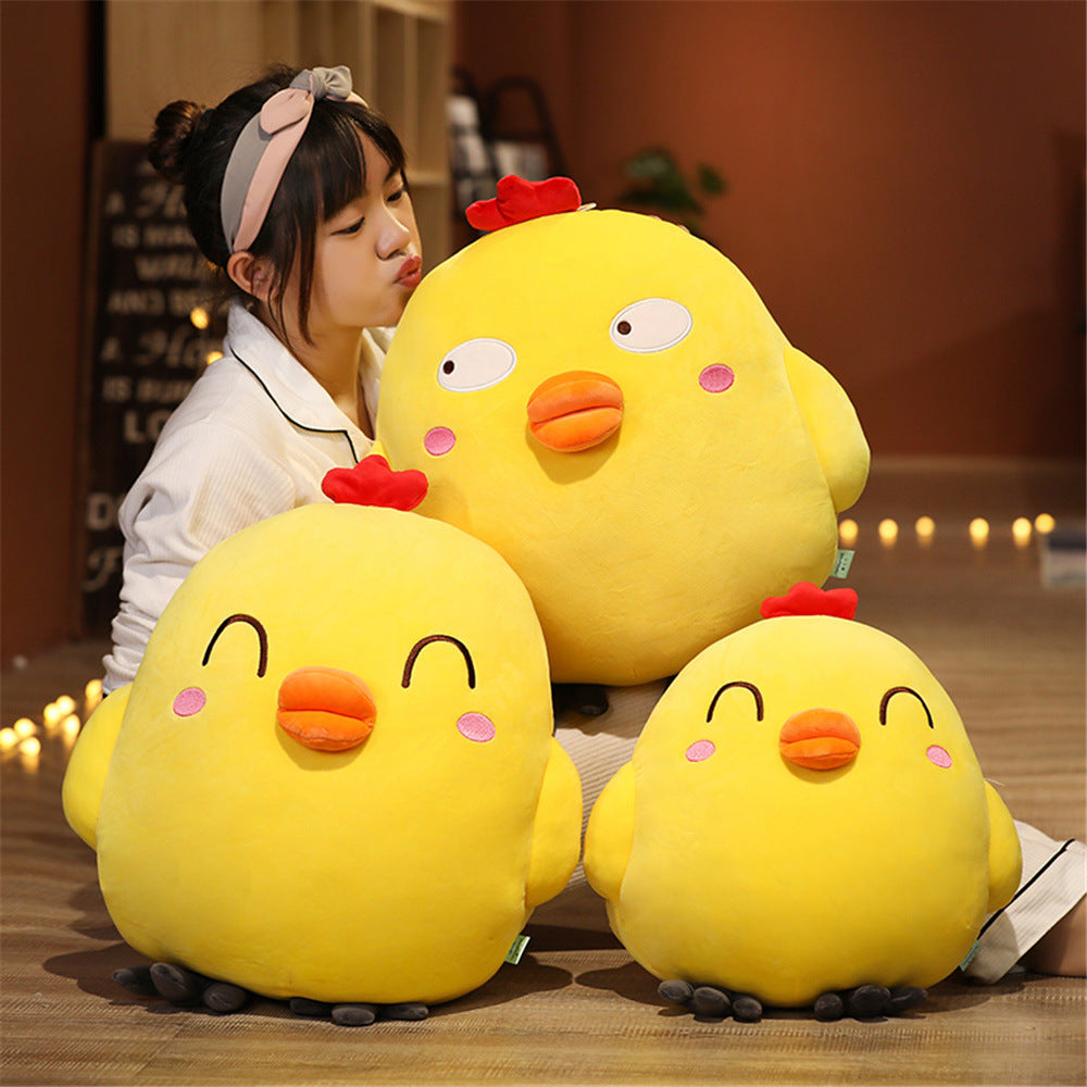 Cute Funny Expression Little Yellow Chicken Doll