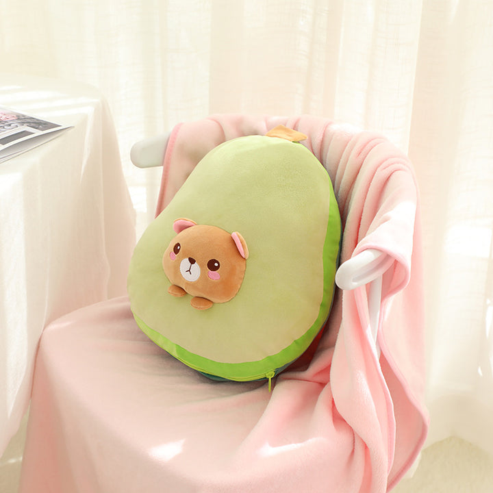 Avocado, Banana Fruit Plush Pillow