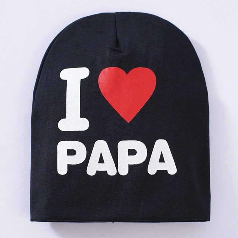 Baby “I Love Papa” Or “I Love Mama” Autumn & Winter Fleece Beanie