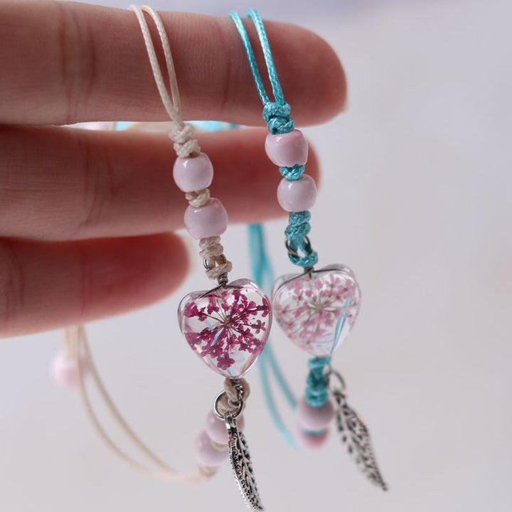 Love Gypsophila Dried Flower Plant Braided Bracelet