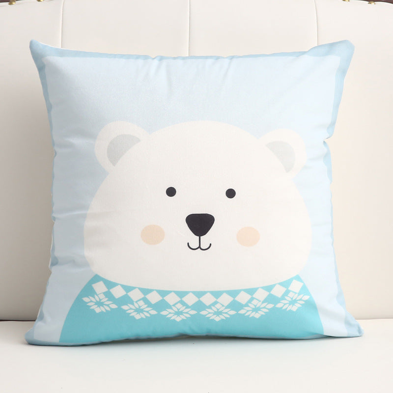 Cartoon short plush pillow