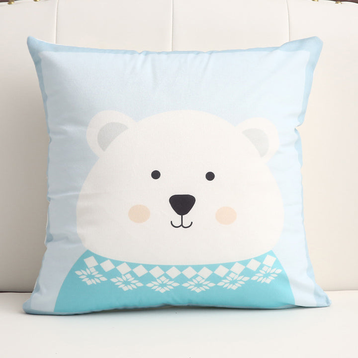 Cartoon short plush pillow