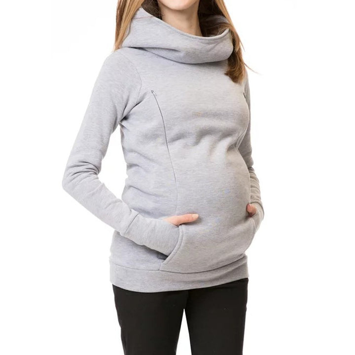 Pregnant women thick hooded sweater