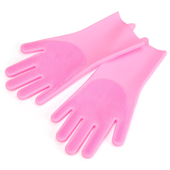 Pet Bathing Gloves Artifact To Remove Floating Hair And Anti-scratch Silicone With Brush