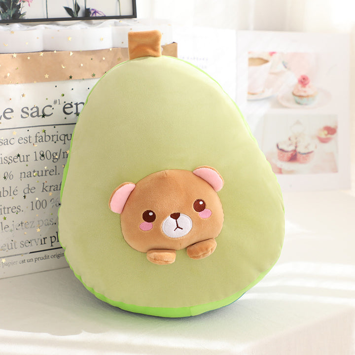 Avocado, Banana Fruit Plush Pillow