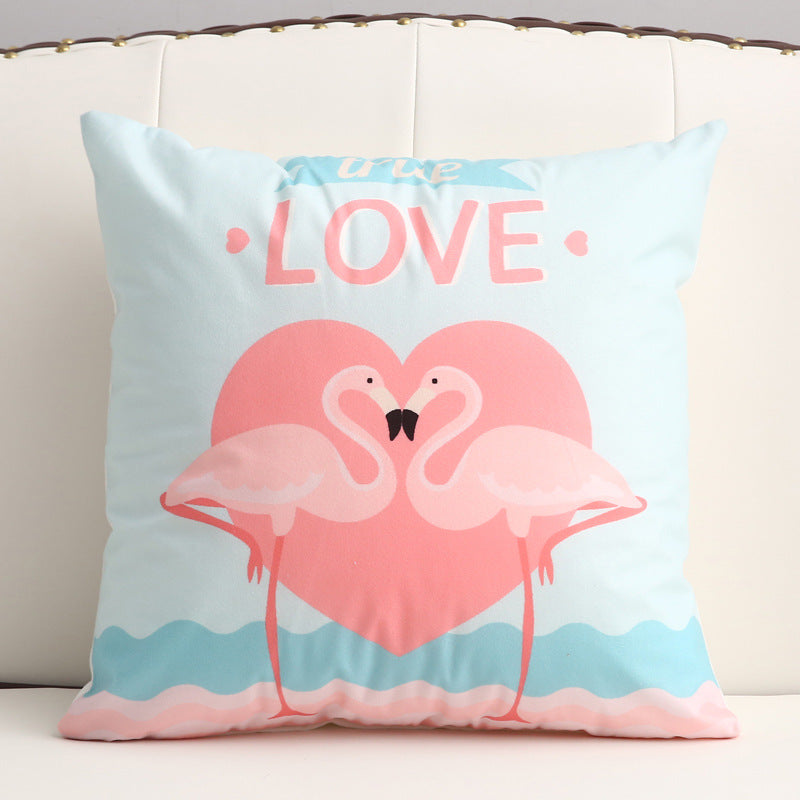 Cartoon short plush pillow