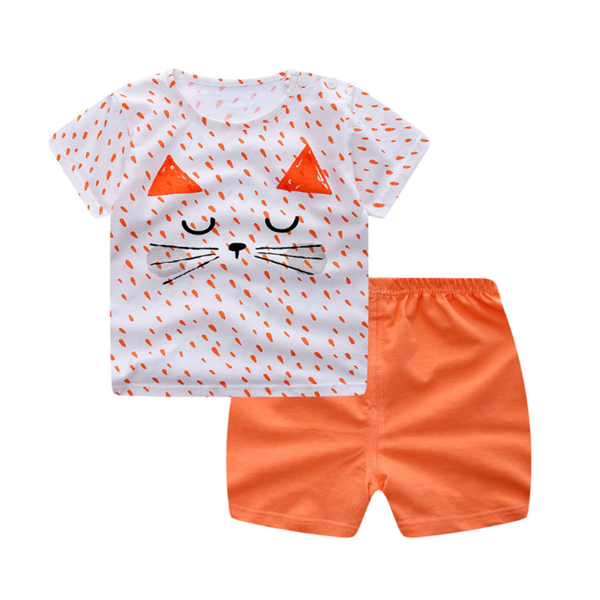 Cartoon Clothing Baby Boy Summer Clothes T-shirt Baby Girl Casual Clothing Sets