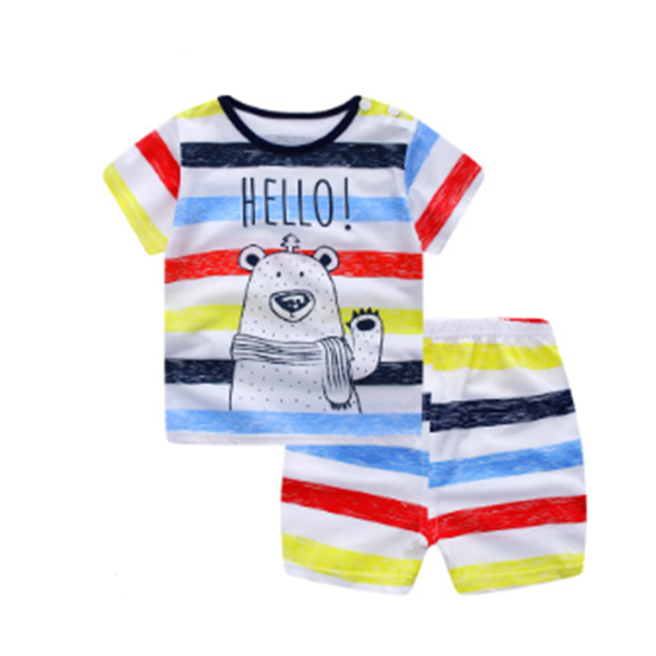 Cartoon Baby Boy Summer Clothing Set