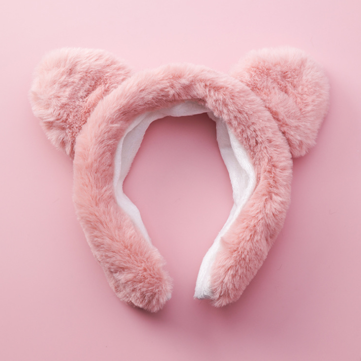 Korean hair accessories wide-brimmed cute plush panda ear headband hairpin