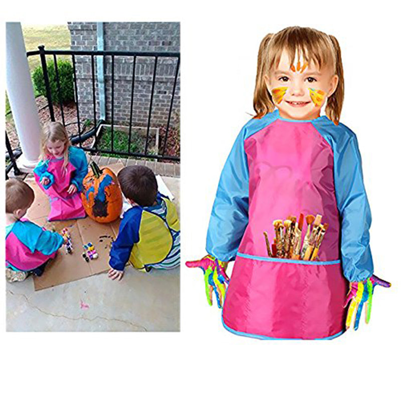 Aprons Learning Education Interesting Toys Waterproof Painting Apron Portable Children Smock Long Sleeve