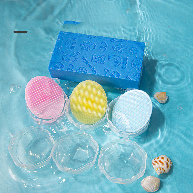 Baby Shampoo Brush Silicone Anti-dandruff Bath Sponge