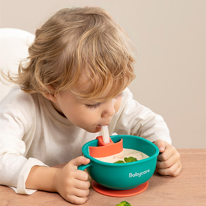 3 in 1 Baby Feeding Snack Soup Bowl With Straw