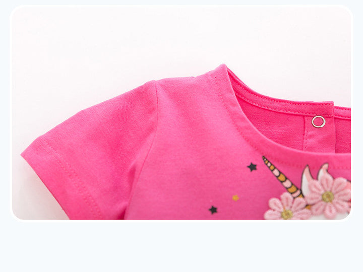 Girl Unicorn Short Sleeve Dress