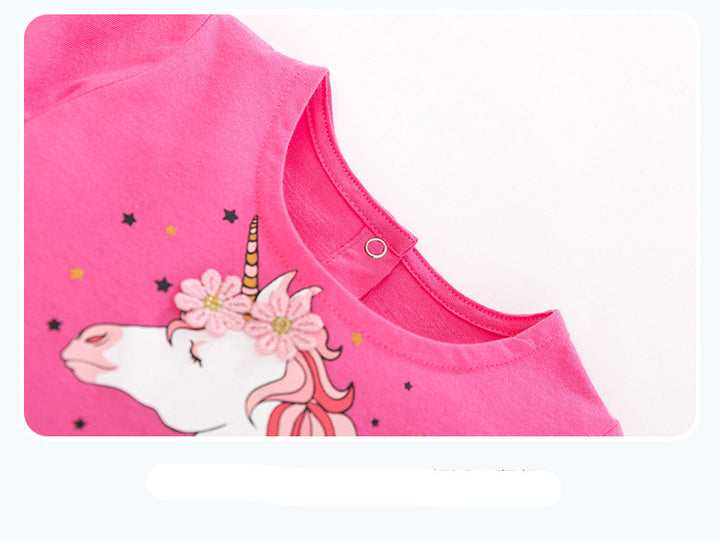 Girl Unicorn Short Sleeve Dress