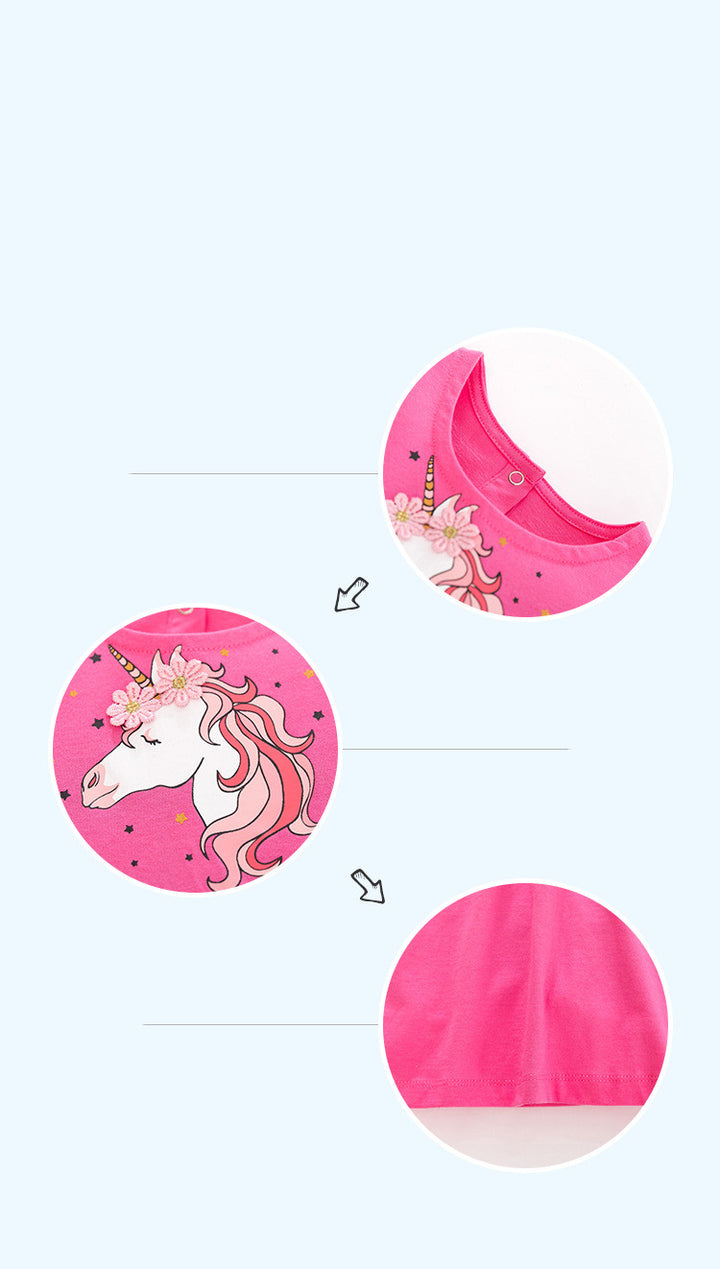 Girl Unicorn Short Sleeve Dress