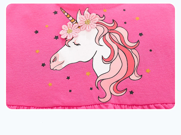 Girl Unicorn Short Sleeve Dress