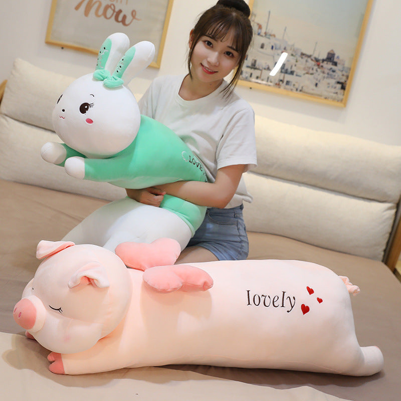 Throw Pillow Long Pillow Cute Rabbit Doll Plush Toys For Children