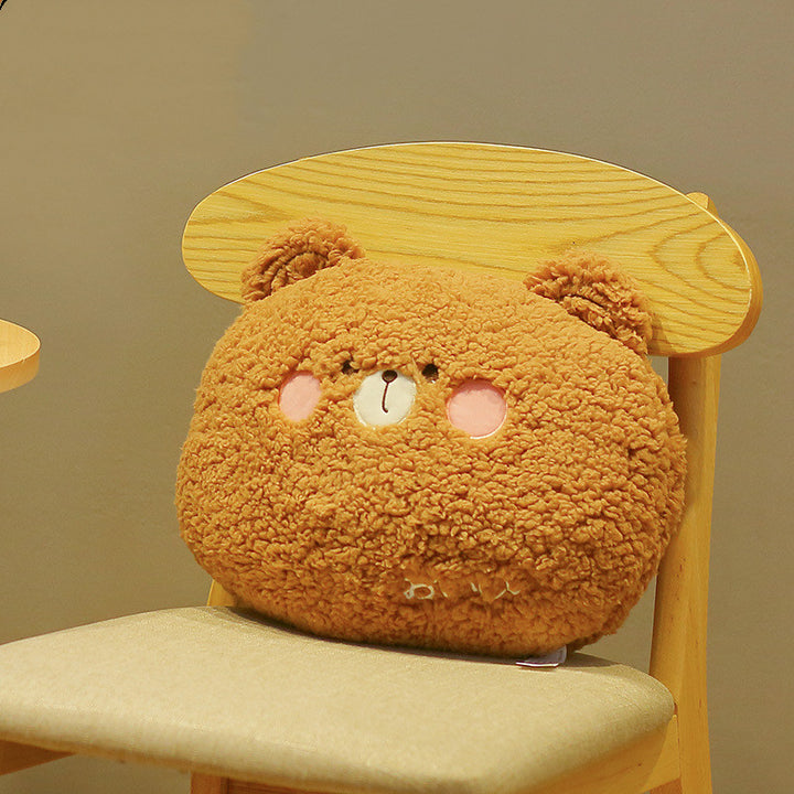 Creative Cartoon Hand Warming Plush Toy Cute Animal Head Pillow