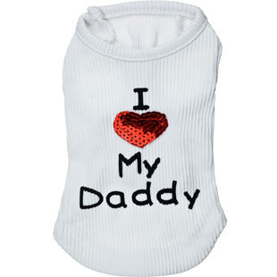 Pet Supplies Dog Clothes Threaded Daddy Mommy 4 Pet Vest