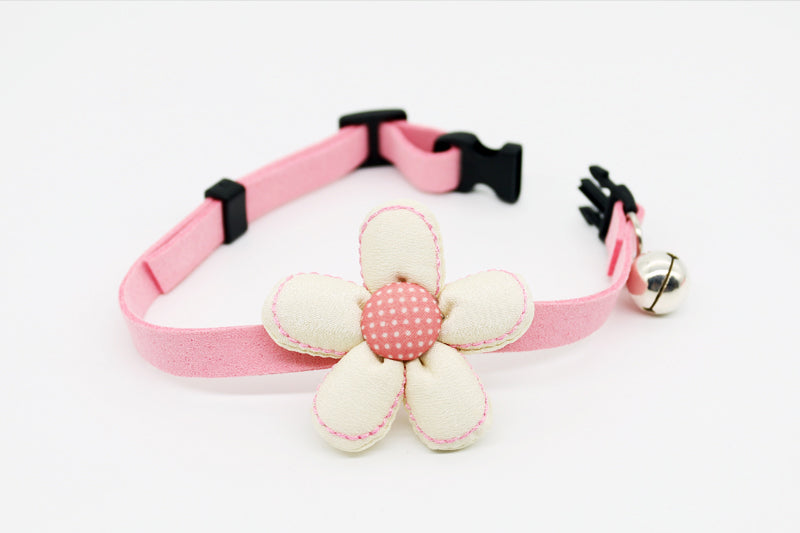 Pet Accessories Flowers Small Fresh Cat Bell Collar Teddy Small Dog Collar