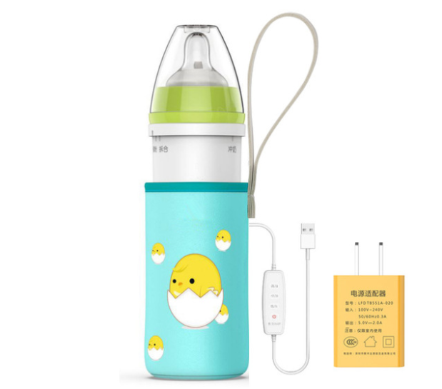 Baby Quick-Flushing Insulated Feeding Bottle Ppsu Wide-Bore Milk Regulator, Drop-Proof Portable Milk Warmer, Thermostatic Glass Feeding Bottle