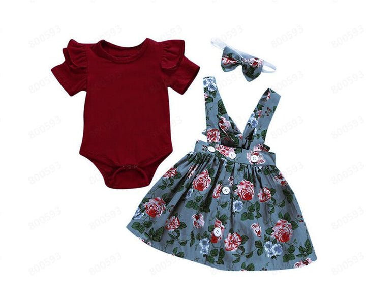 Baby Girl Romper & Skirt Set