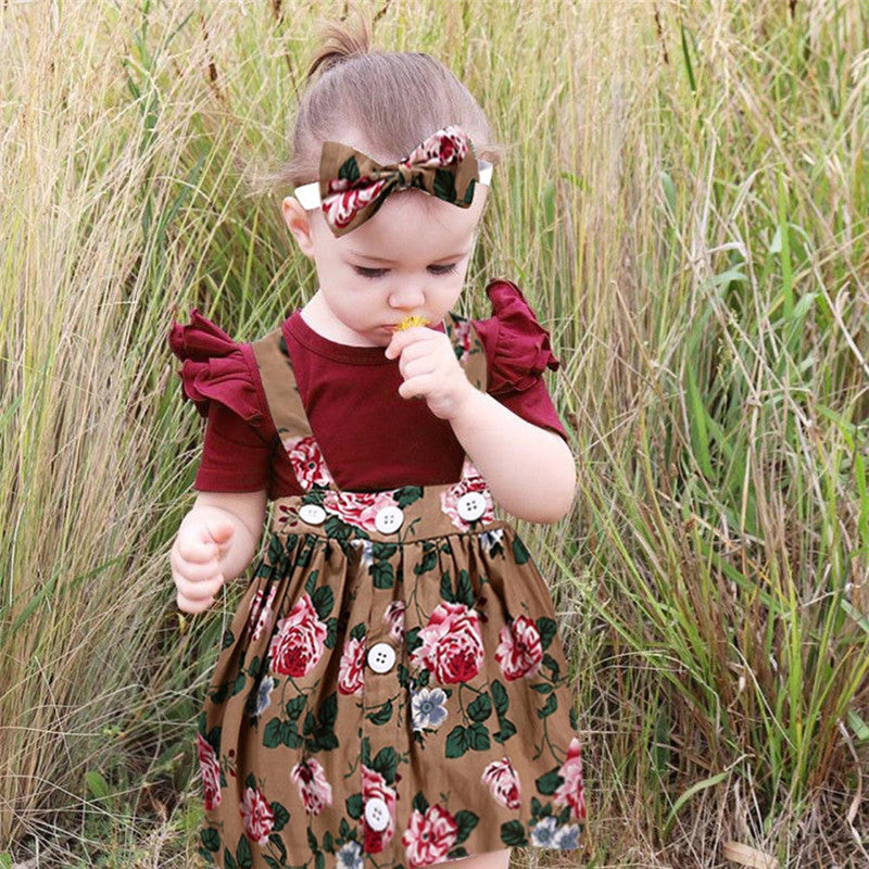 Baby Girl Romper & Skirt Set