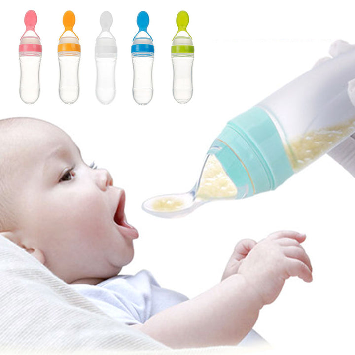 Baby Silicone Squeeze Training Feeding Bottle