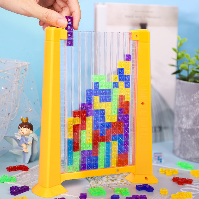 Tetris Game Colorful 3D Puzzle Tangram Math Toys Children Preschool Imagination Intellectual Educational Montessori Toy For Kids
