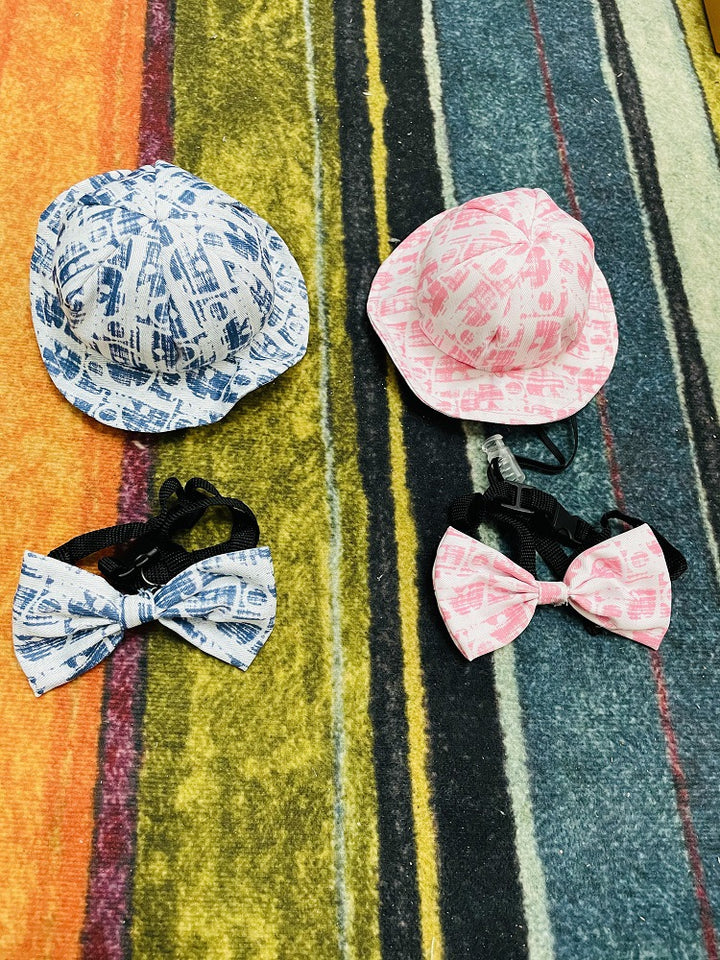 Adorable Pet Matching Hat & Bow