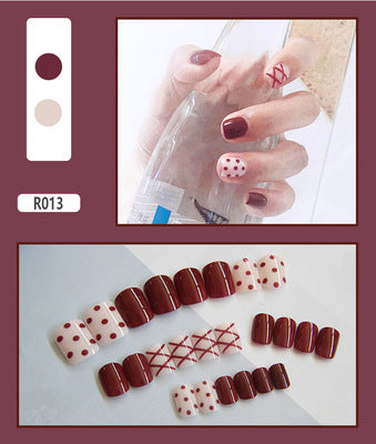 24 Pieces Of Wearable Nail Patches, Wearable Nail Pieces, Frosted Nail Art