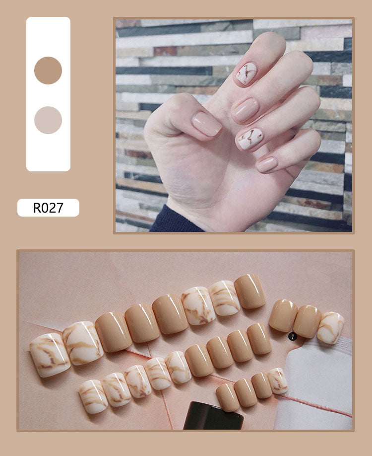 24 Pieces Of Wearable Nail Patches, Wearable Nail Pieces, Frosted Nail Art