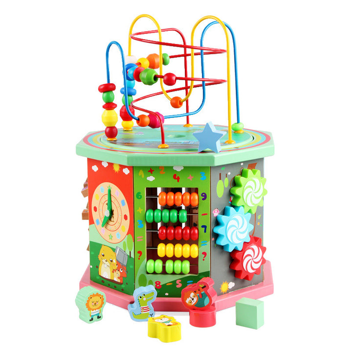 Eight-sided Round Bead String Baby Educational Toy