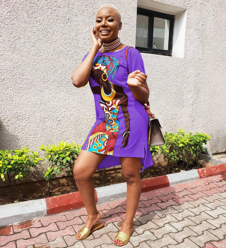 African Girl Print Casual Dress