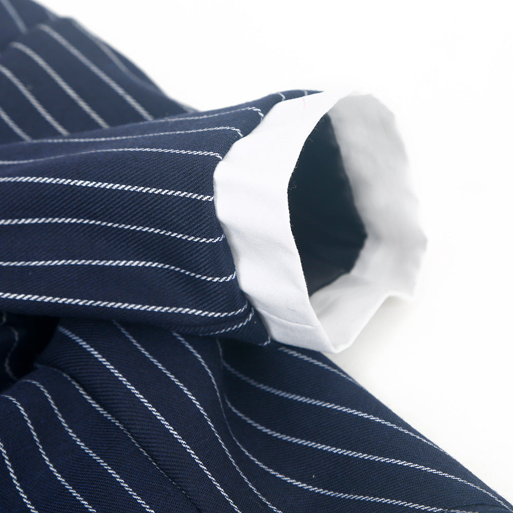 Striped bow tie suit dog clothes