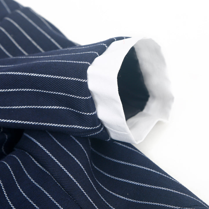Striped bow tie suit dog clothes