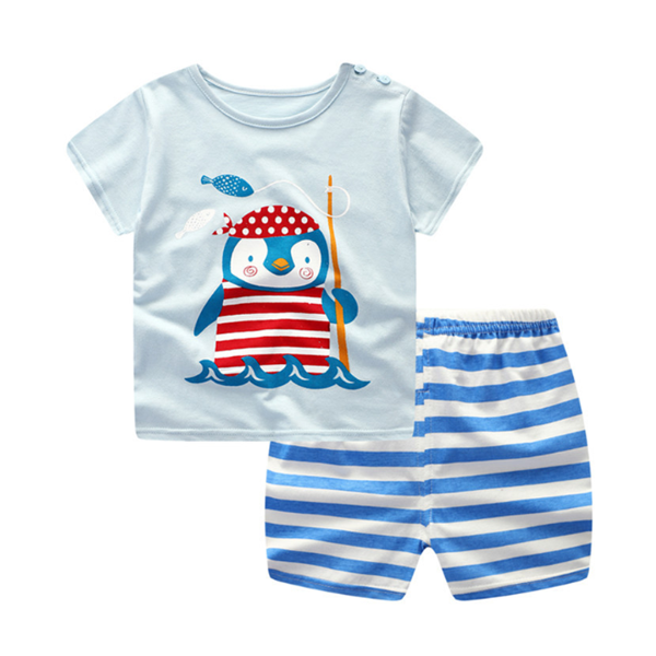 Cartoon Baby Boy Summer Clothing Set